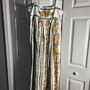 Rachel Zoe White and Orange Floral Maxi Dress